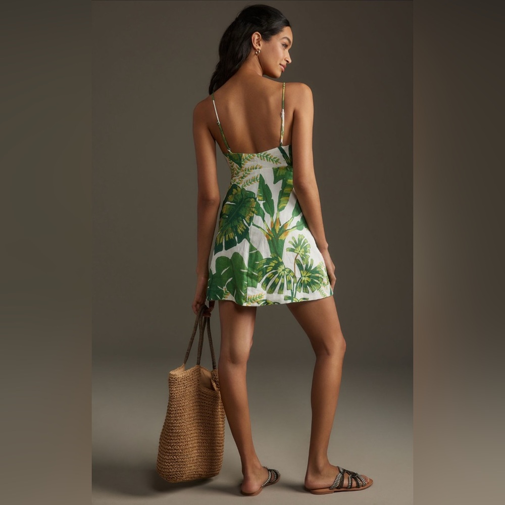 Anthropologie Farm Rio Tropical Forest Sleeveless V-Neck 
Mini Dress, XLARGE NWT - Picture 3 of 7